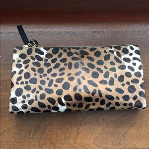 New Genuine Calf Hair Leopard Print Foldover